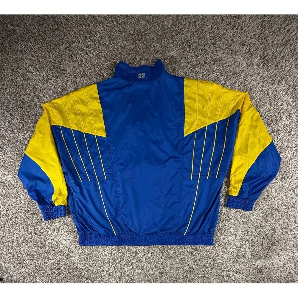 Nike Air Jordan Retro 5 Windbreaker Jacket Blue Yellow Men's 3XL 547683-474